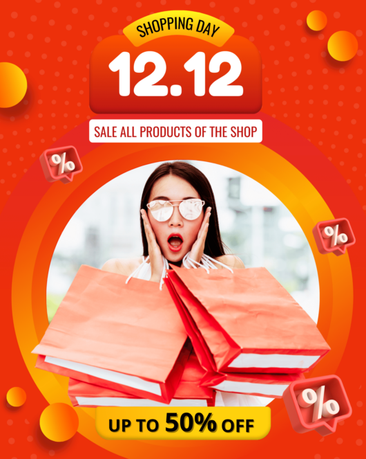Orange gradient design for 1212 bags store sale for post facebook template