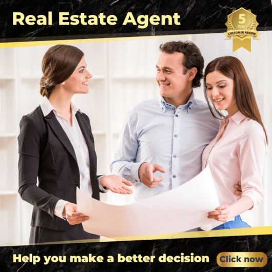 Real Estate Agent in real estate Canva Facebook, Instagram portrait post template