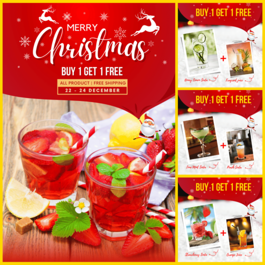 Red Christmas theme design template for drinks bar, instagram social selling, facebook album post template (23)