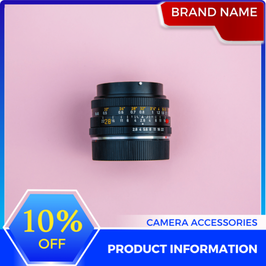 Mẫu Canva quảng cáo phụ kiện máy ảnh màu đỏ và xanh ấn tượng cho thương mại điện tử và truyền thông xã hội, thị trường