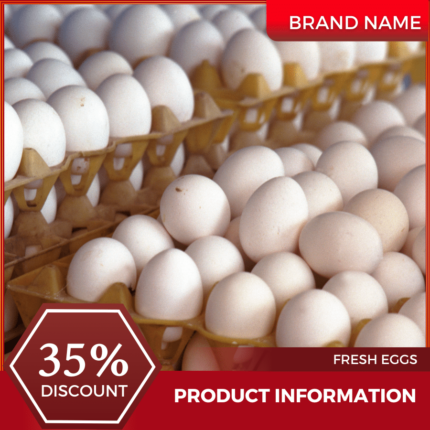 Mẫu Canva quảng cáo trứng tươi màu đỏ và màu hạt dẻ dành cho thương mại điện tử và phương tiện truyền thông xã hội, bài đăng trên thị trường, ưu đãi đặc biệt