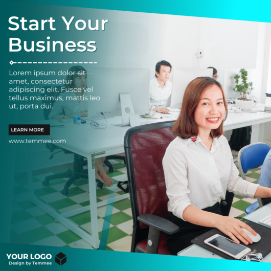 Start Your online Business, online freelance job Canva Facebook, Instagram, Linkedin post template