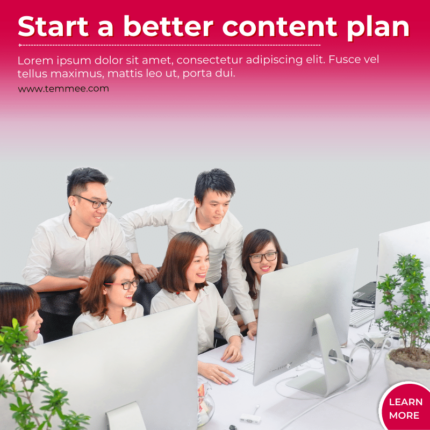Start a better content plan, Marketing agency business, education business Facebook, Instagram, Linkedin post template