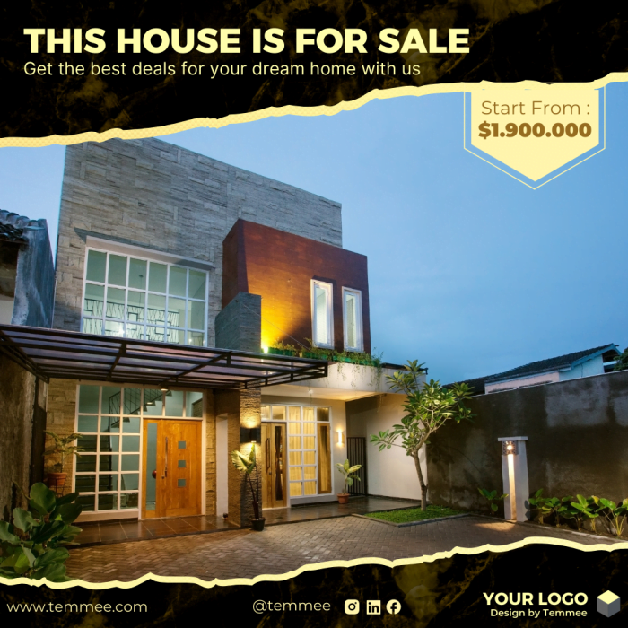 This house is for sale Canva Facebook, Instagram, Linkedin post template