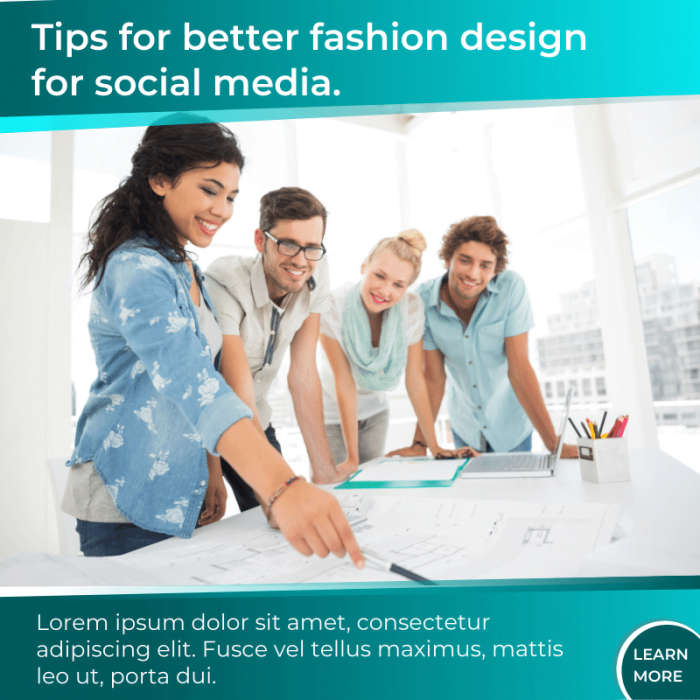 Tips for better fashion design for social media Facebook, Instagram, Linkedin post template