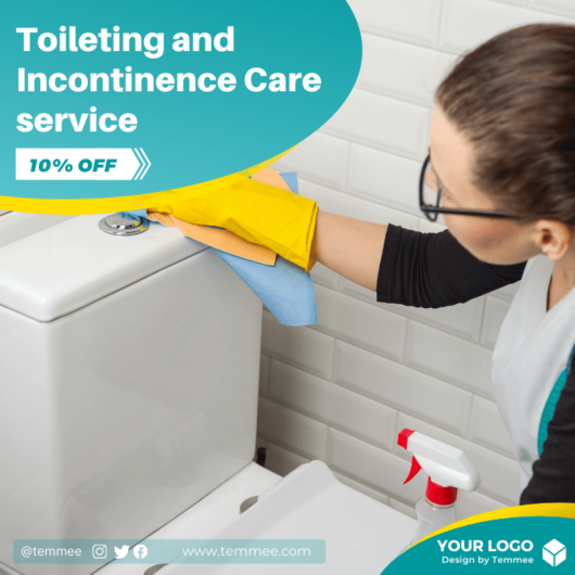 Toileting and Incontinence Care service Facebook, Instagram, Linkedin post template