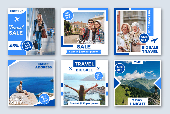 Travel instagram post collection template