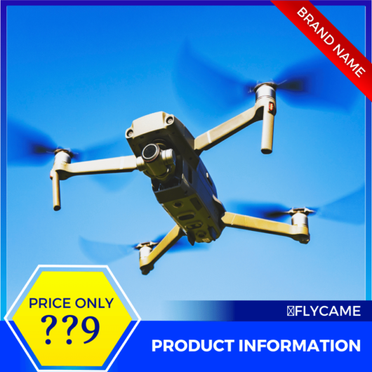 Mẫu Canva quảng cáo flycame màu vàng và xanh lam cho thương mại điện tử và phương tiện truyền thông xã hội
