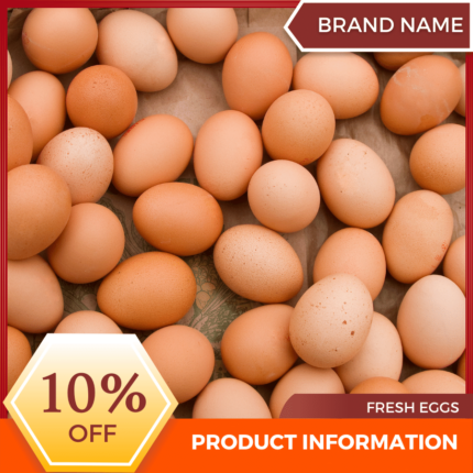 Mẫu Canva quảng cáo trứng tươi màu vàng và màu hạt dẻ dành cho thương mại điện tử và phương tiện truyền thông xã hội, bài đăng tại cửa hàng