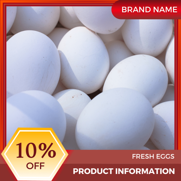 Mẫu Canva quảng cáo trứng tươi màu vàng và màu hạt dẻ dành cho thương mại điện tử và phương tiện truyền thông xã hội
