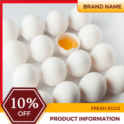 Mẫu Canva quảng cáo trứng tươi màu vàng và màu hạt dẻ cho thương mại điện tử, bài đăng trên thị trường