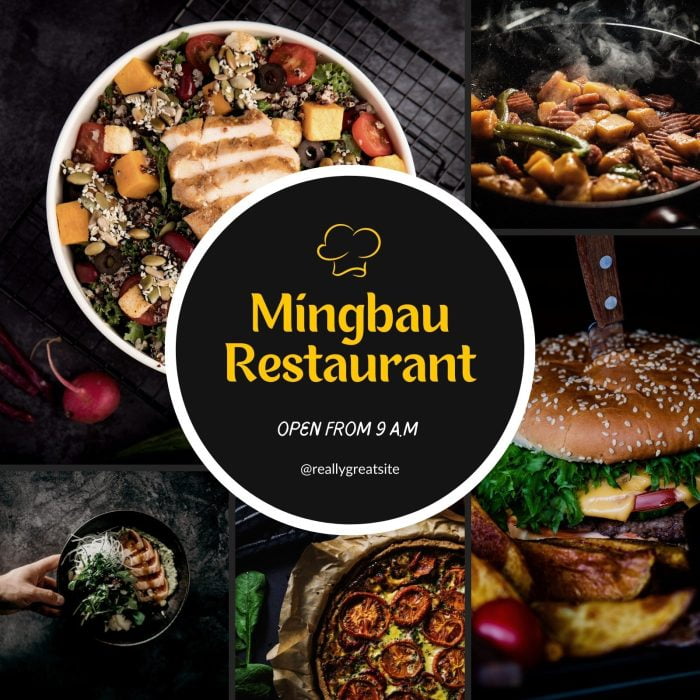 Đen & vàng Nhà hàng tối giản Elegant Instagram Đăng