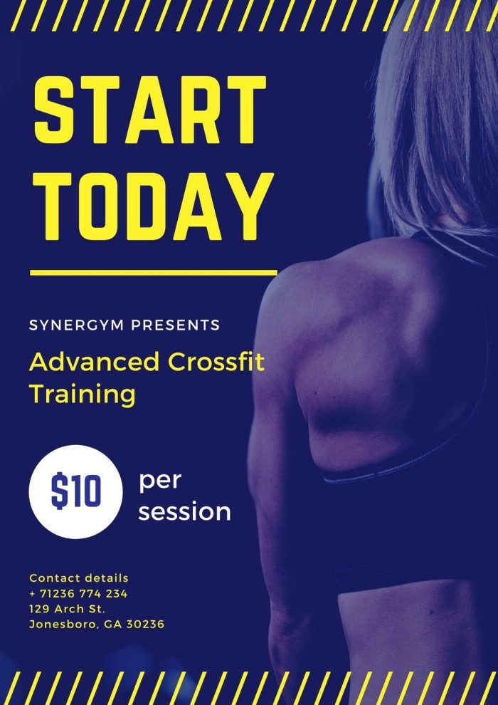 Blue Crossfit Training Gym Poster Marketing