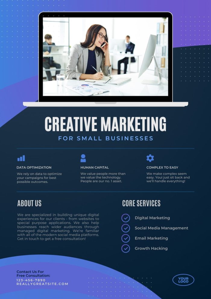 Blue Gradient Corporate Creative Marketing Flyer