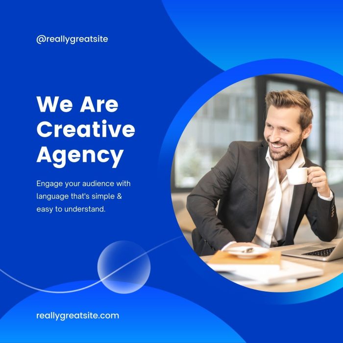 Blue Modern Business Creative Agency Instagram Post