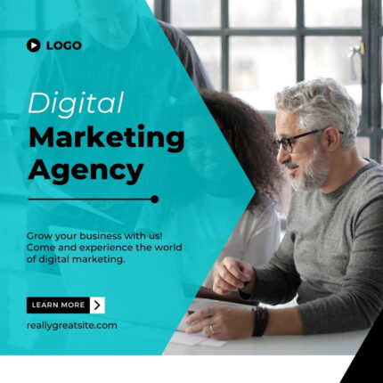 Blue Photocentric Digital Marketing Agency Promotion Instagram Post