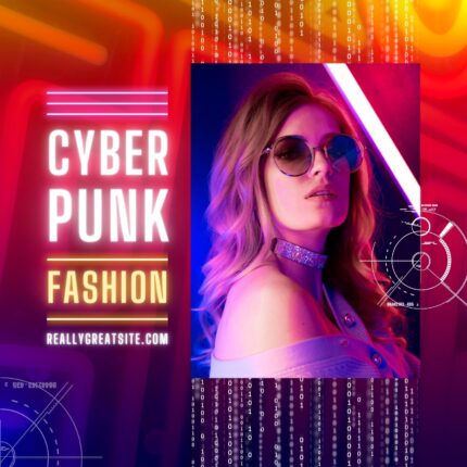 Đầy màu sắc Neon Cyber ​​Punk Fashion Instagram Bài đăng