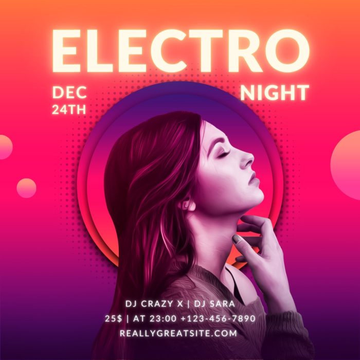 Glow Gradient Music Electro Night Bài đăng Instagram