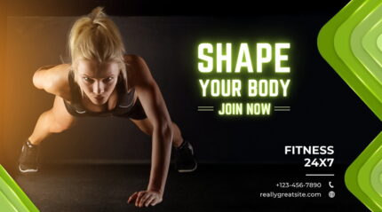 Green Fitness Facebook App Ad