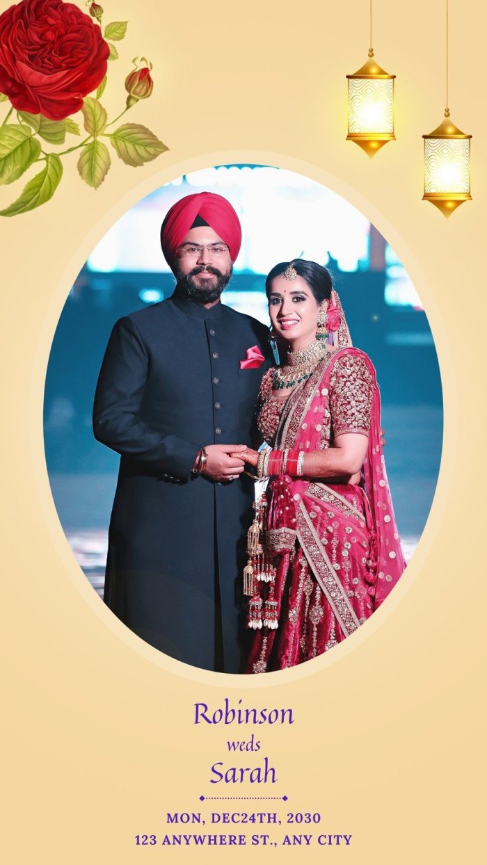 Đám cưới màu vàng Ấn Độ Instagram Story Phát