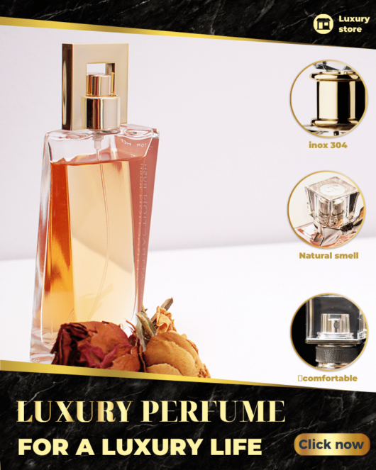 Luxury perfumer bottle Canva Facebook, Instagram portrait post template