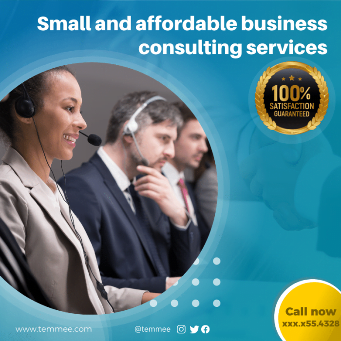 light blue gradience call center, accounting, business consulting services Canva Facebook, Instagram, Linkedin post template