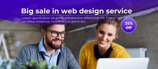Purple transparent gradience web design service Canva Facebook cover template