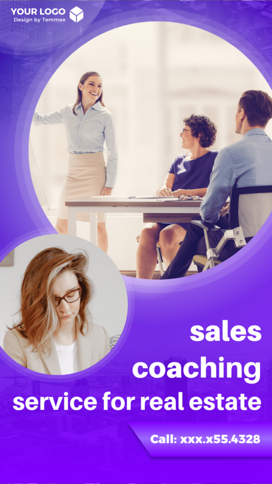 Sales coaching service for real estate Canva Instagram story template