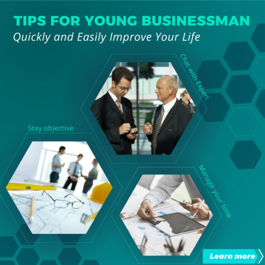 Tips for young businessman Quickly and Easily Improve Your Life Facebook, Instagram, Linkedin post template