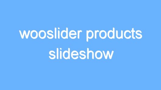 wooslider products slideshow