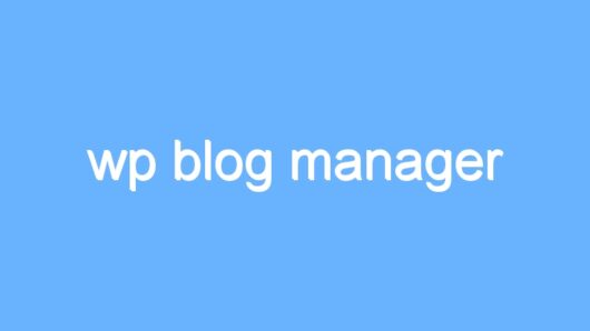 wp blog manager