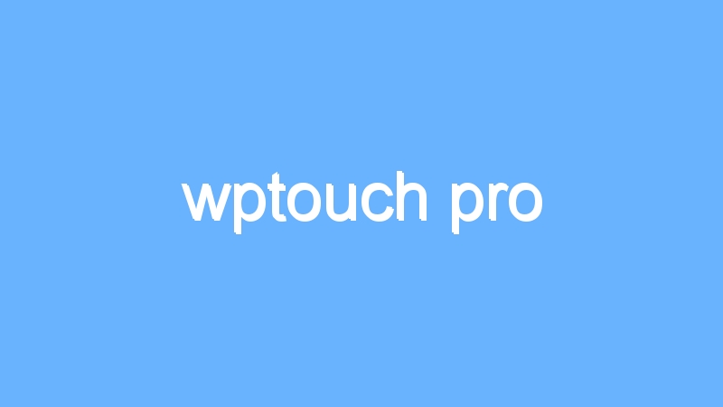 wptouch pro 1 wptouch pro