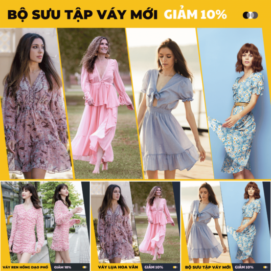 Album 4 ảnh Tháng ưu đãi shop váy, đồ nữ, nội thất, thời trang, hiện đại, khuyến mãi, spa, salon, dịch vụ, sản phẩm